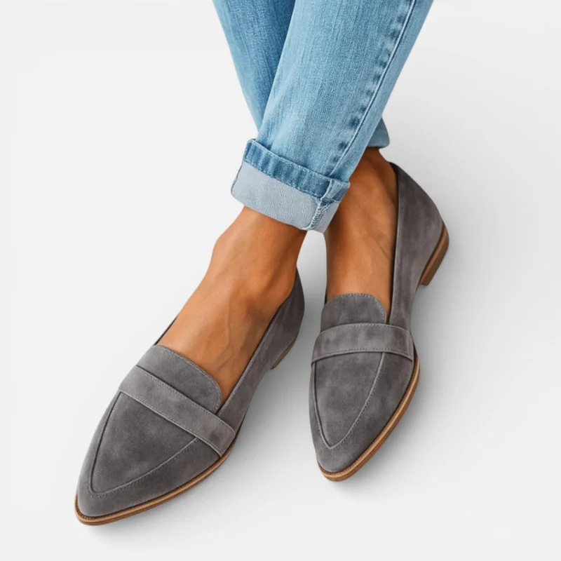 Orthopädische Damen Loafer mit Leopardenmuster und spitzer Form