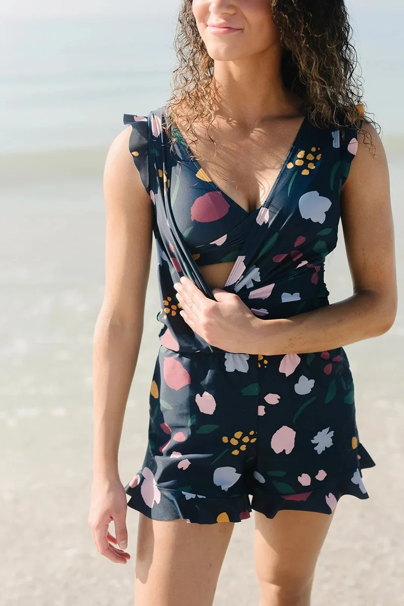Veronika | Damen Strand Badeanzug Mit Bauchabdeckung