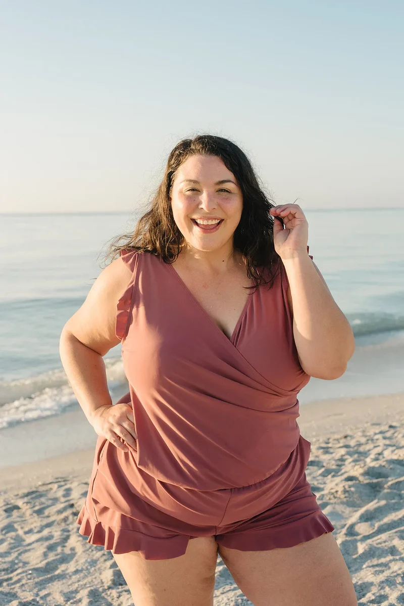 Veronika | Damen Strand Badeanzug Mit Bauchabdeckung