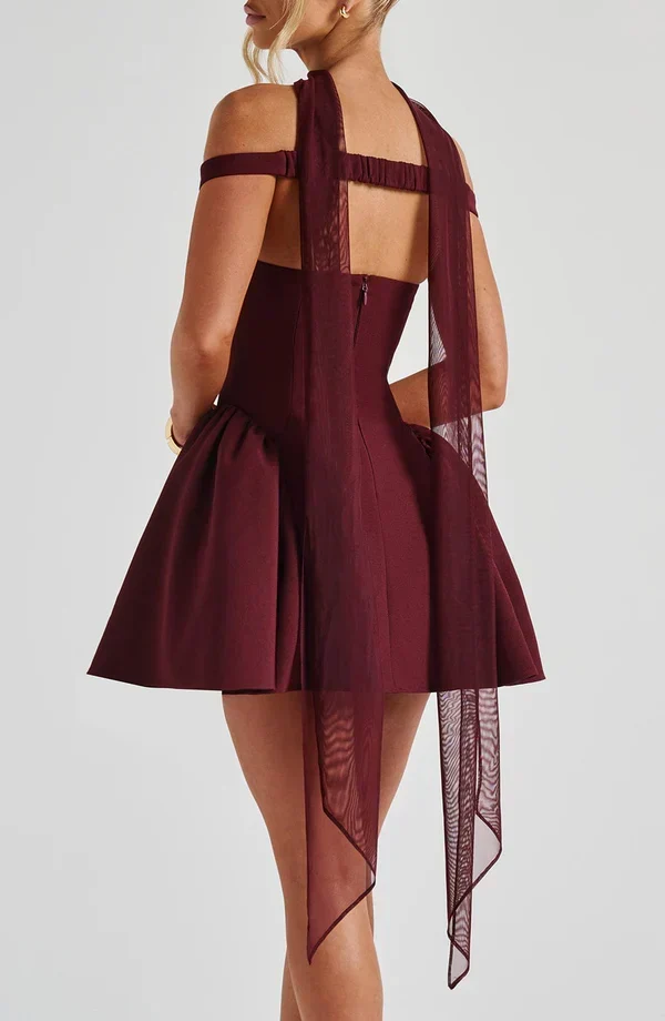 Valentina | Damen Gelber Leichter Stretch Mesh Kleid Schal