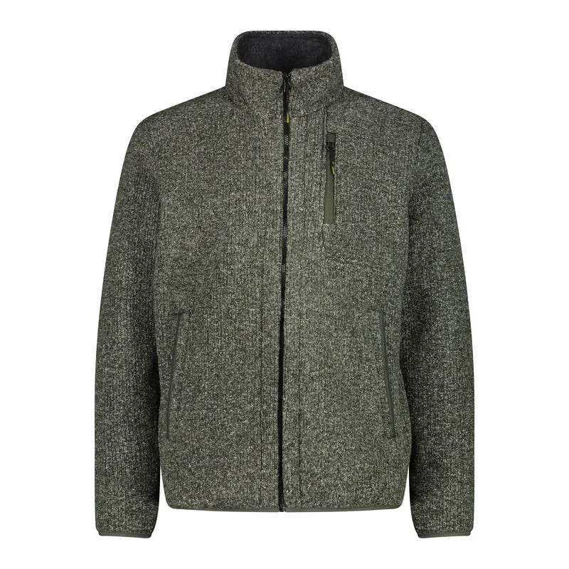 CMP Herren Melange-Fleece Fleecejacke 32M1827 oil green meliert