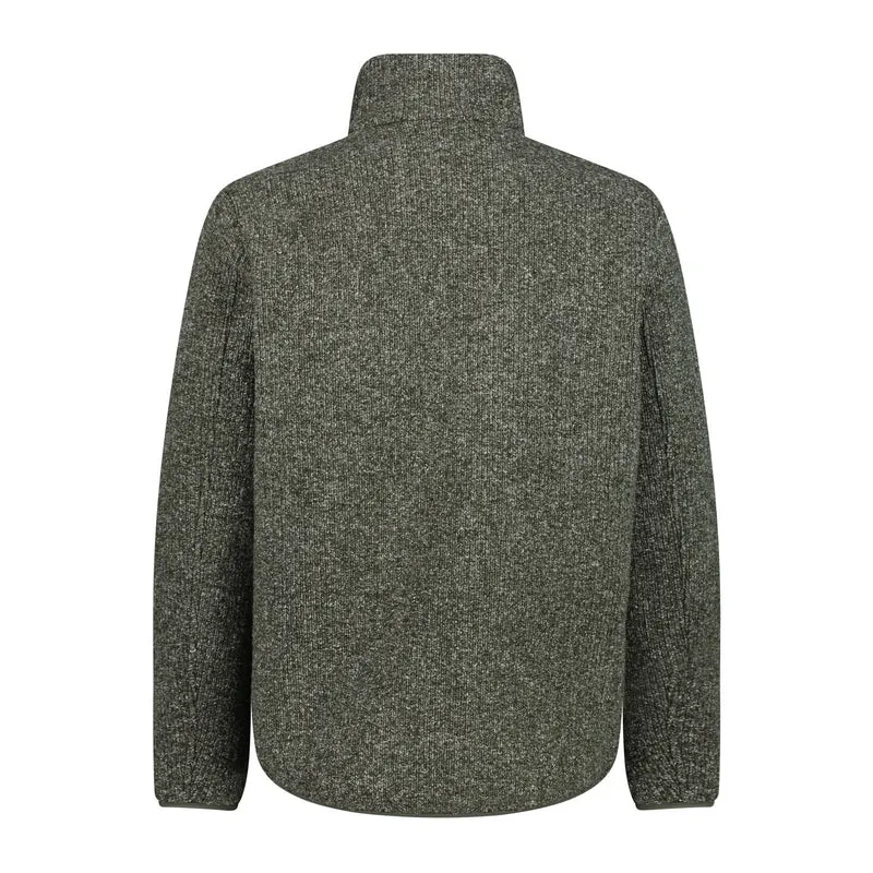 CMP Herren Melange-Fleece Fleecejacke 32M1827 oil green meliert