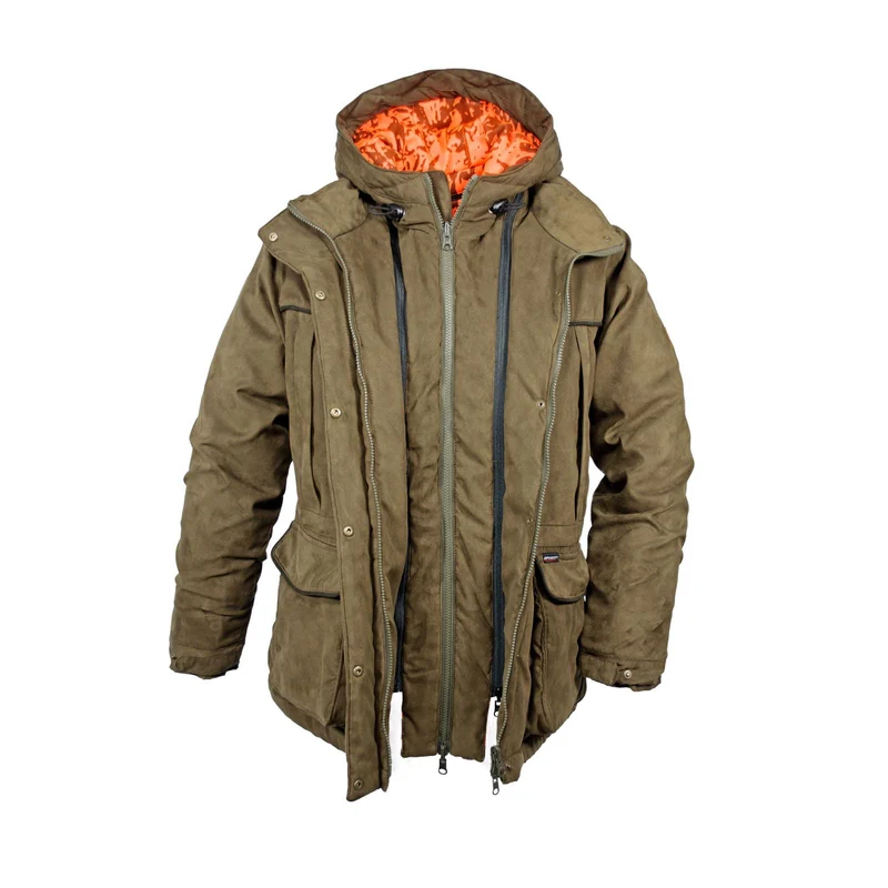 HUBERTUS Damen Camo Wendejacke JANUS oliv/orange Miporex® Drückjagdjacke