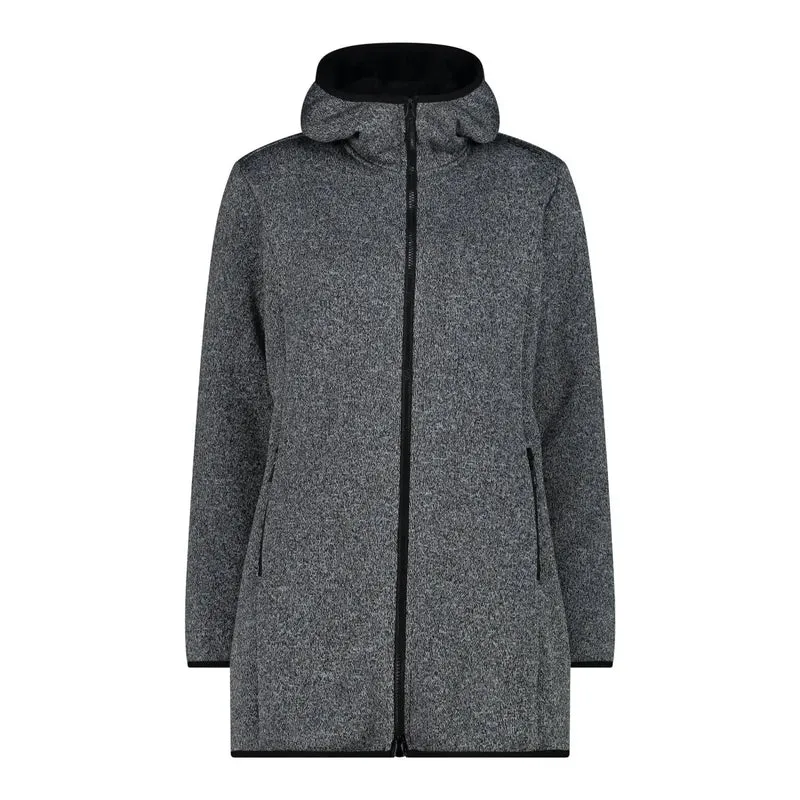 CMP Damen Fleecejacke Woman Parka Fix Hood 34H2556 alluminio-nero