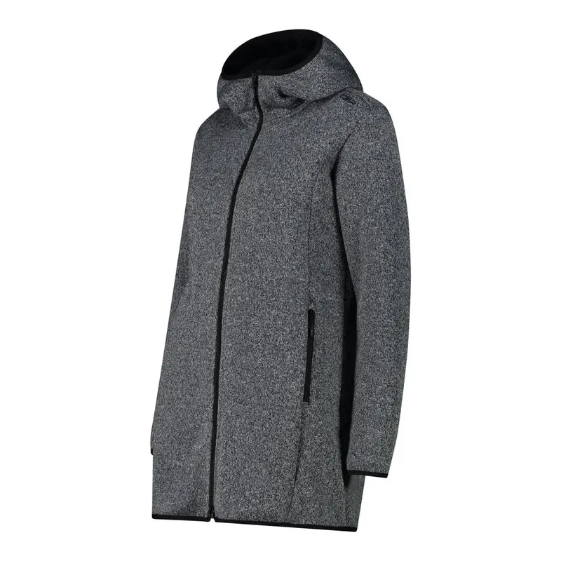 CMP Damen Fleecejacke Woman Parka Fix Hood 34H2556 alluminio-nero