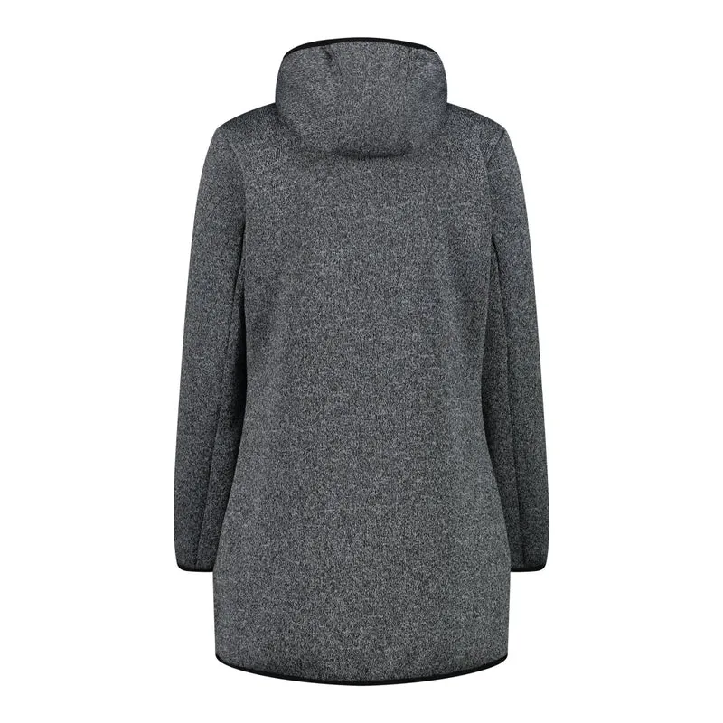 CMP Damen Fleecejacke Woman Parka Fix Hood 34H2556 alluminio-nero