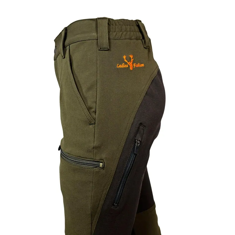 HUBERTUS Damen Jagdhose Stretch EMMA oliv/braun Outdoor-Hose