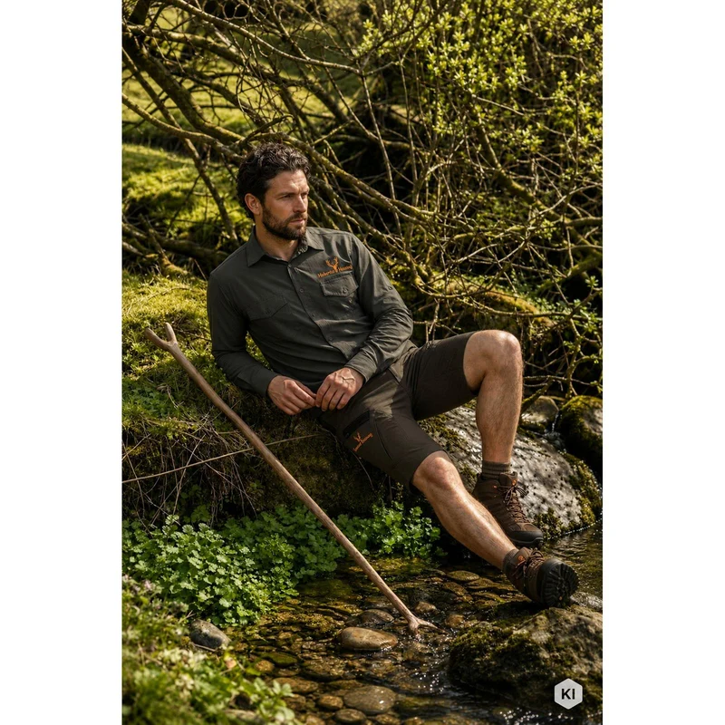 HUBERTUS Herren Funktions-Shorts AMAZONAS oliv Anti-Insekt® Stretch