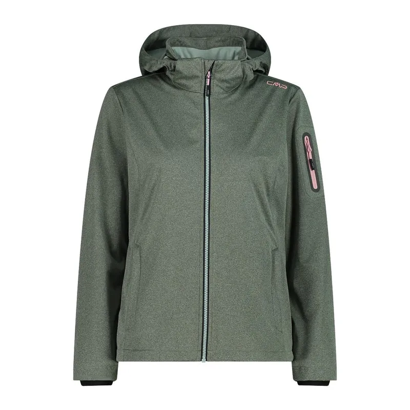 CMP Damen Softshelljacke Women Jacket Zip Hood 39A5016M darker jade meliert