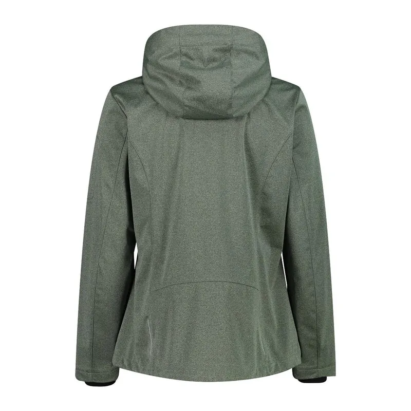 CMP Damen Softshelljacke Women Jacket Zip Hood 39A5016M darker jade meliert