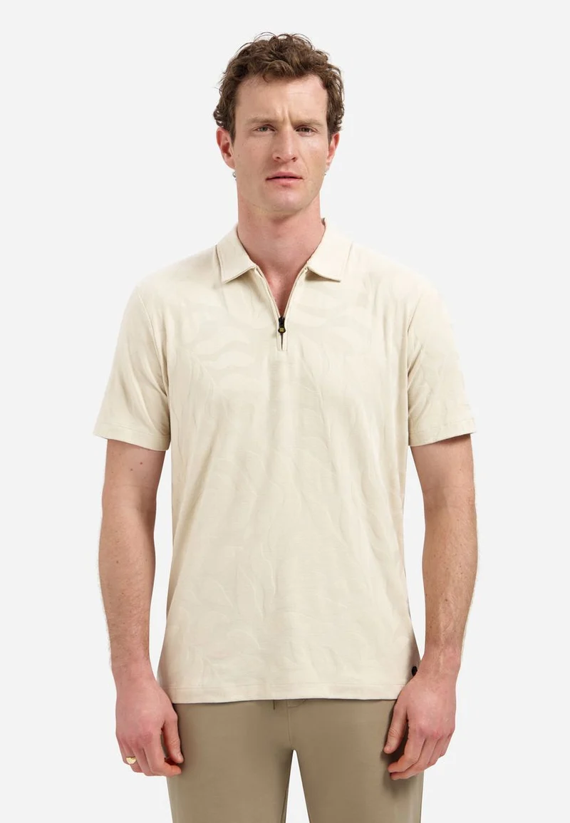 Polo Half Zip Short Sleeve Jacquard
