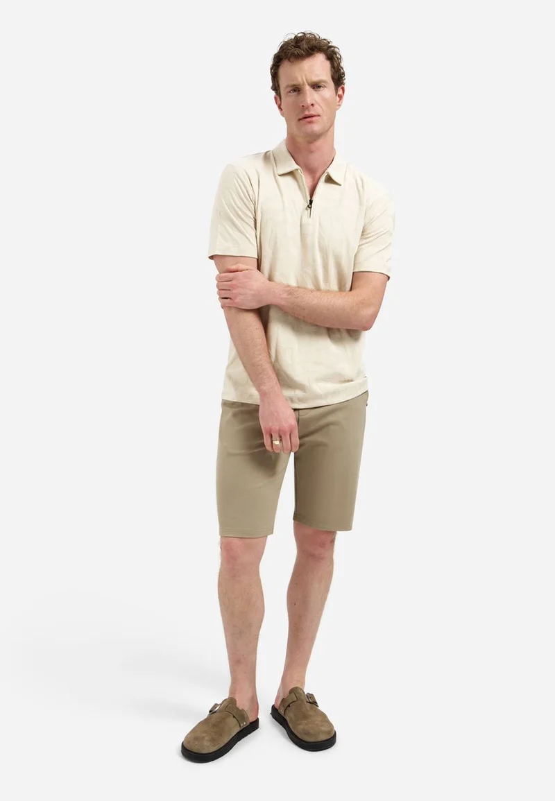 Polo Half Zip Short Sleeve Jacquard