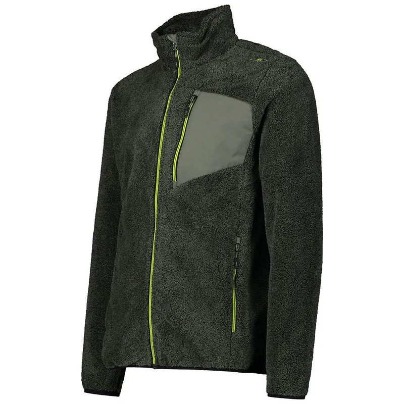 CMP Herrenjacke High Loft Melange Fleece Jacke 31P1517M kaki-acido