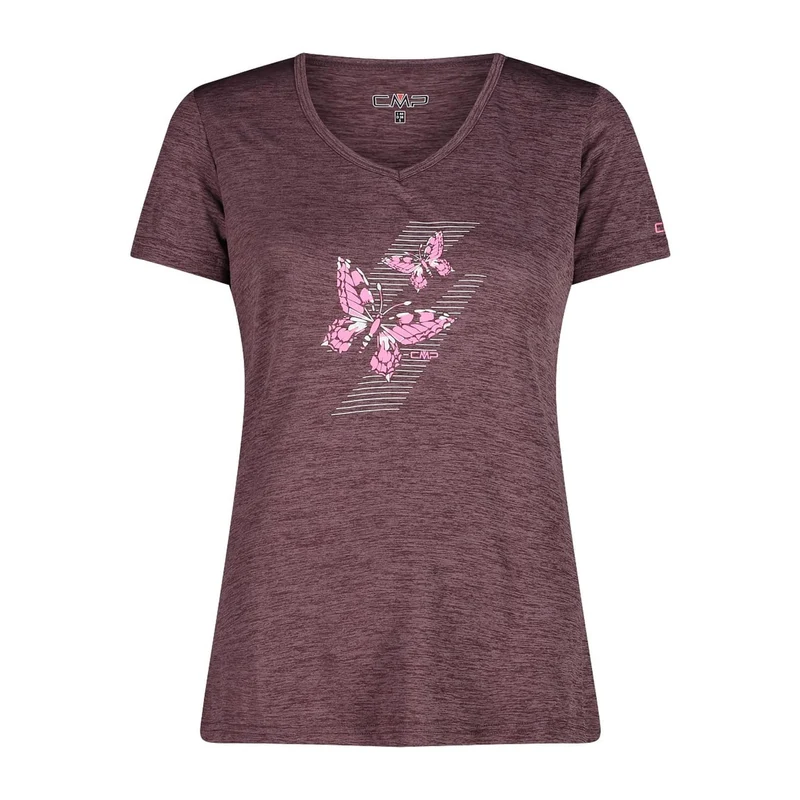 CMP Damen Shirt Light Jersey Print Shirt 39T6136 plum meliert