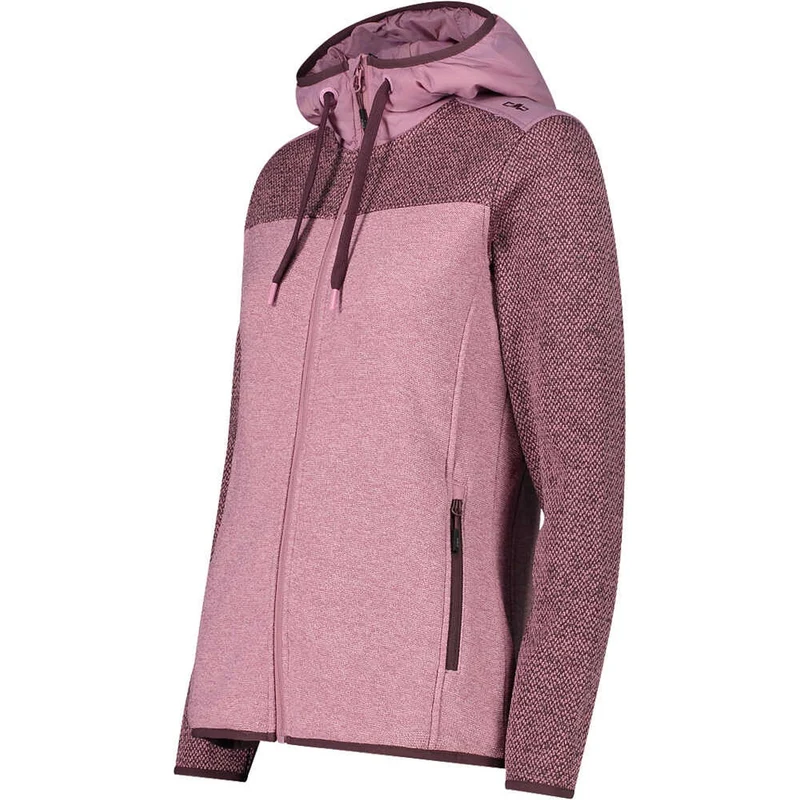 CMP Damenjacke Women Fleece Jacket Fix Hood 33H5406 fard
