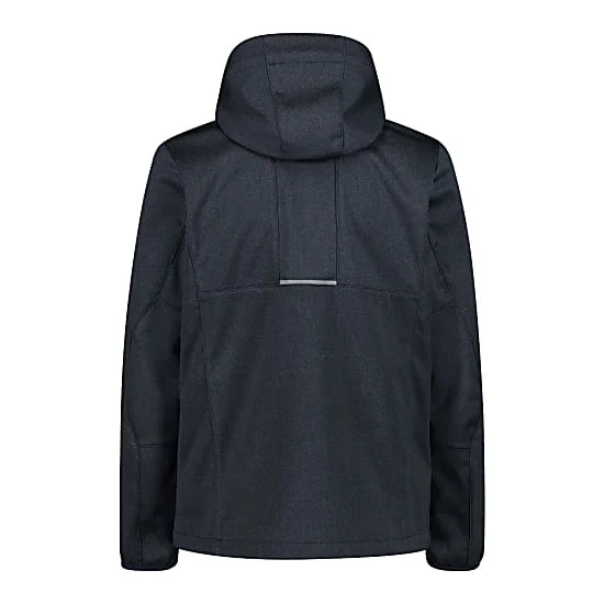 CMP Herren Zip Hood Melange Softshell Jacke 32A1737 black blue melange