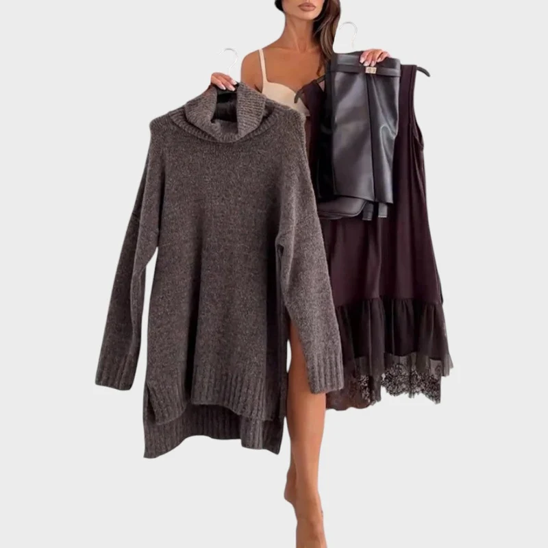Linda - Strickoberteil und Kleid Set