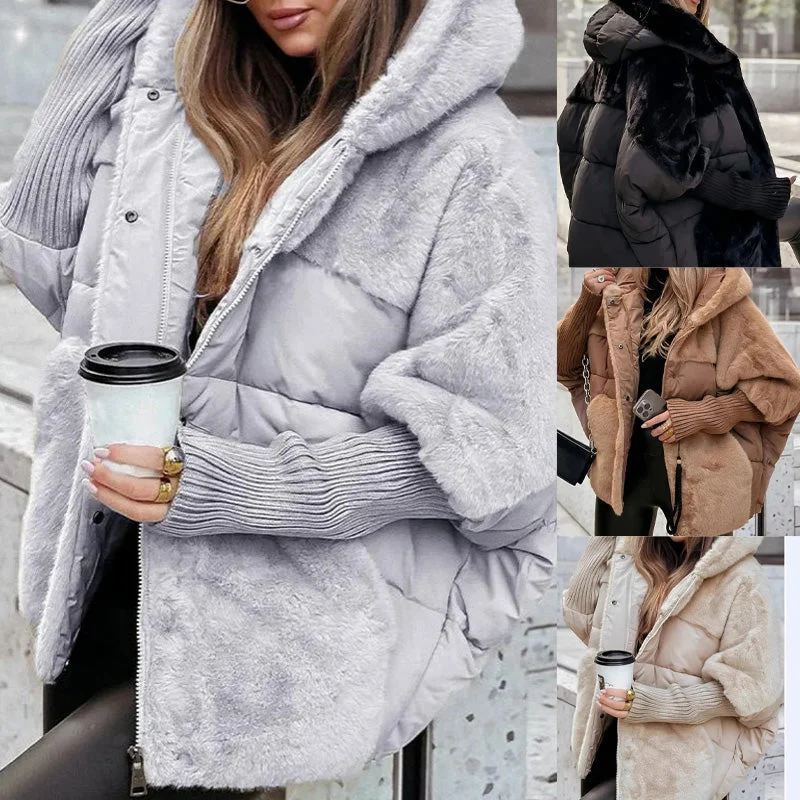 Marlene - Oversize-Daunenjacke im Patchwork-Look