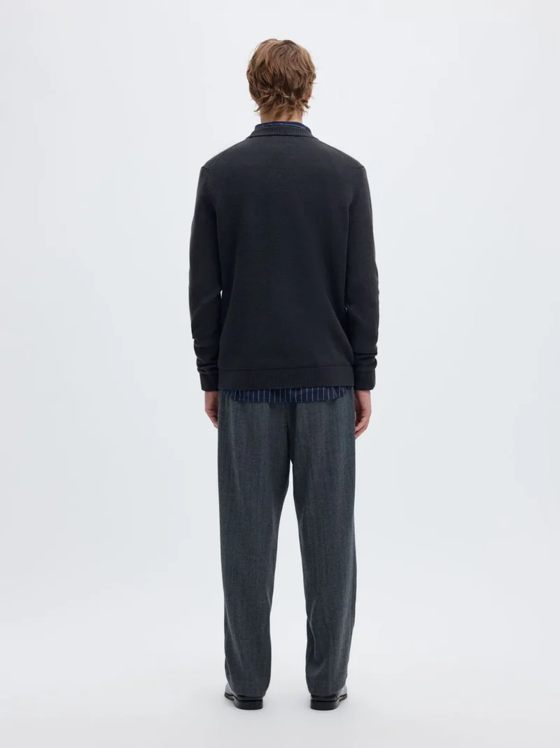 SLMDANE LS KNIT STRUCTURE CREW NECK