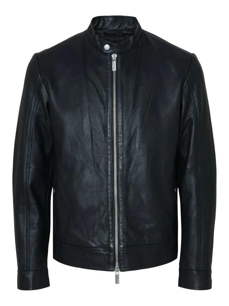SELECTED SLMARCHIVE Lederjacke aus Lammleder mit 2-Wege-Reißverschluss