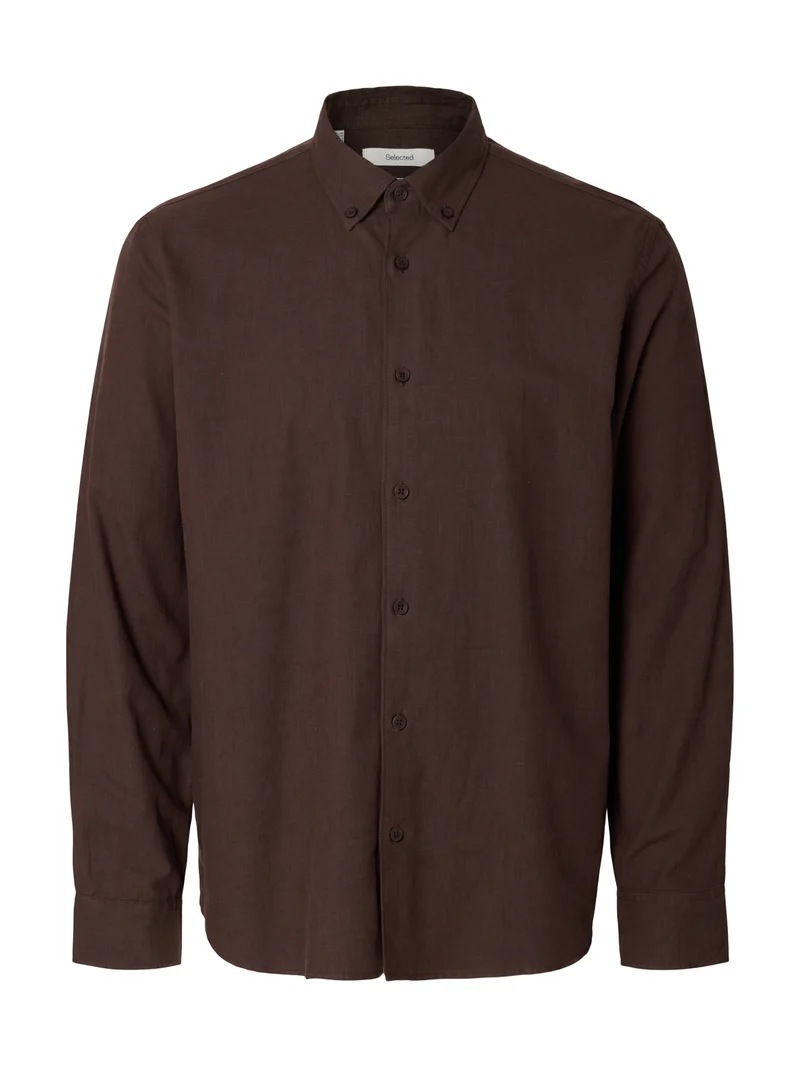 Baumwollhemd mit Button-Down-Kragen