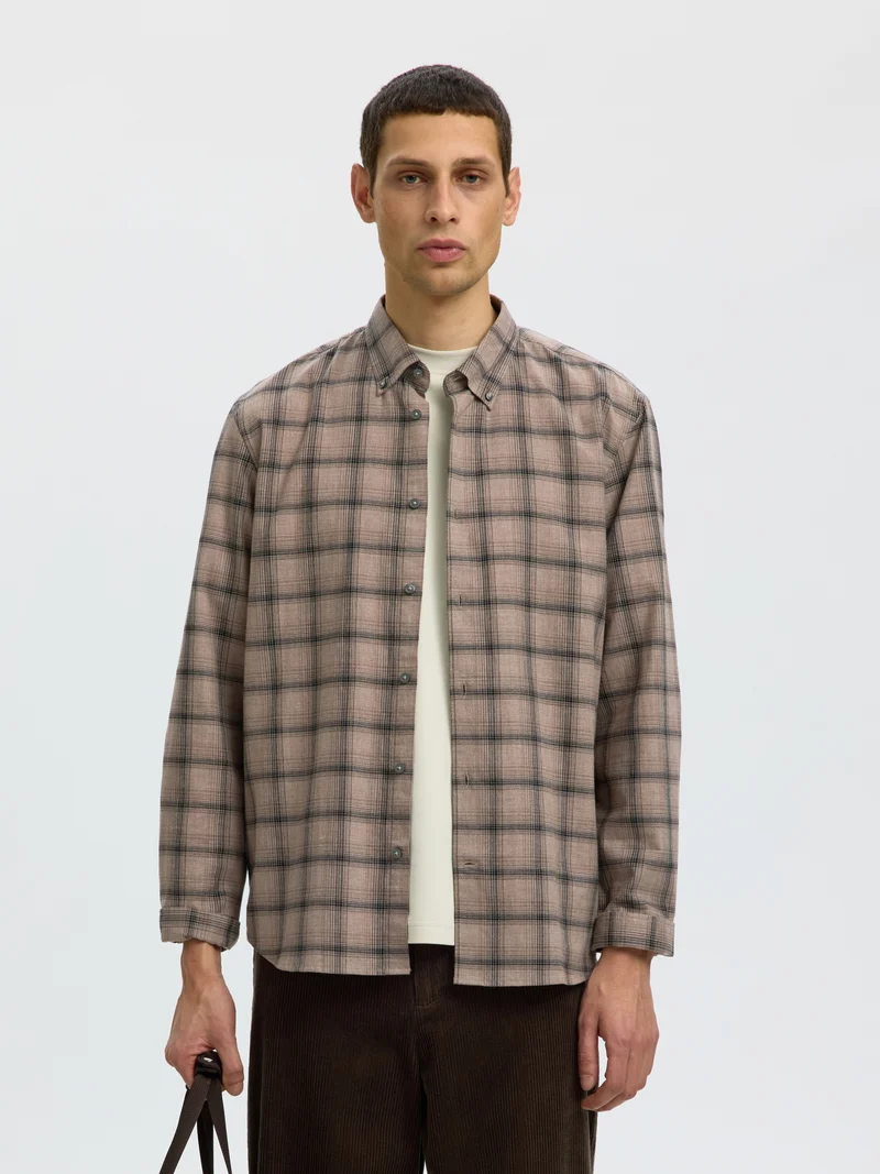 Baumwollhemd mit Button-Down-Kragen