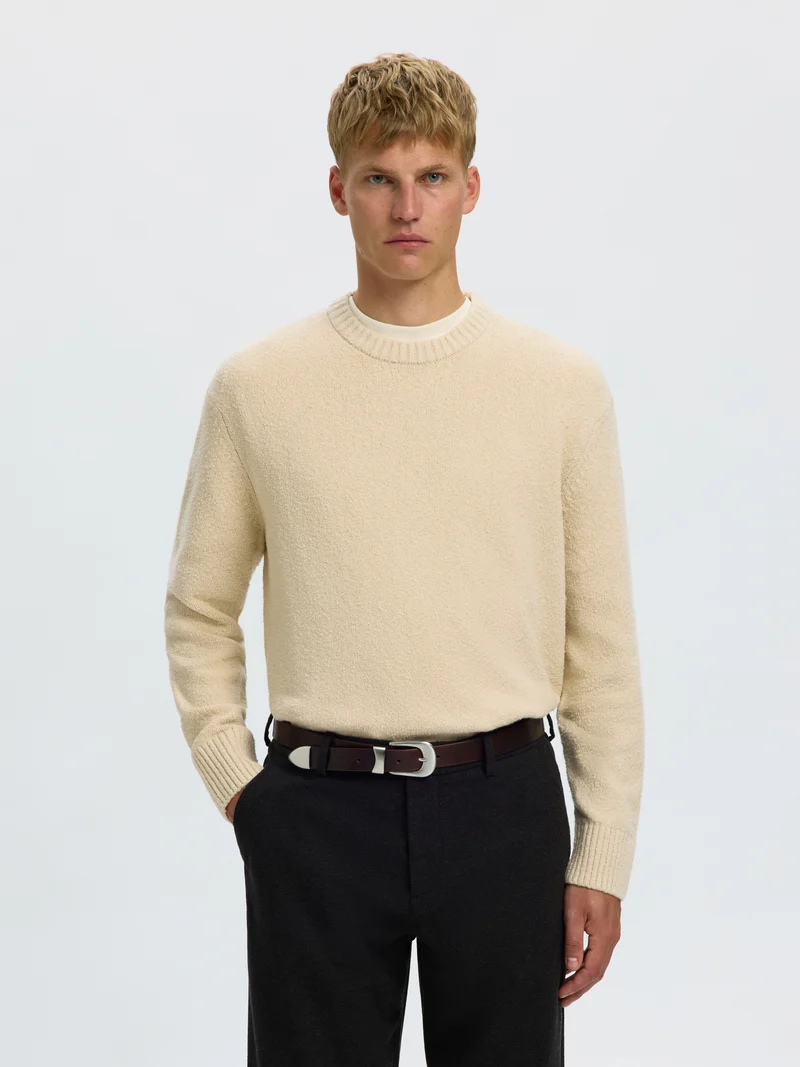 Strickpullover aus Bio-Baumwolle mit Rundhalsausschnitt