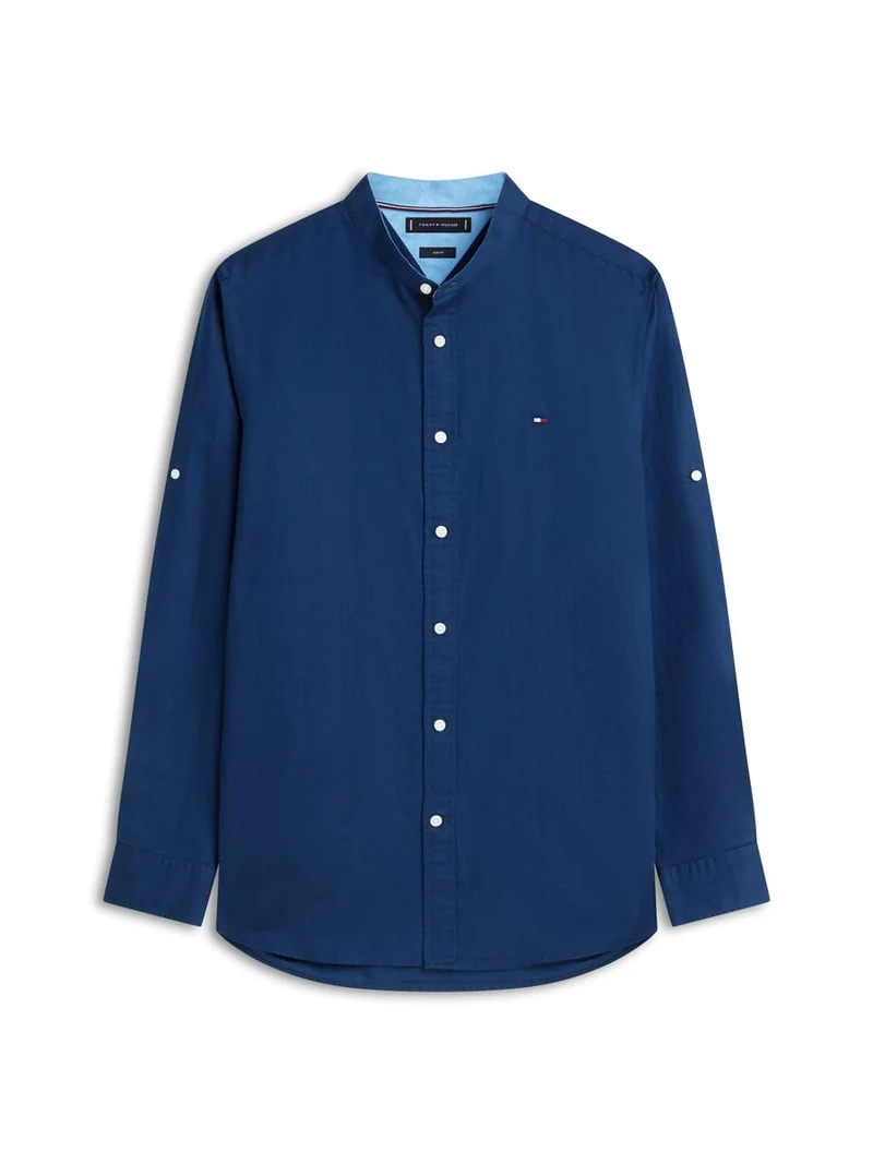 LI BLEND STAND COLLAR SHIRT