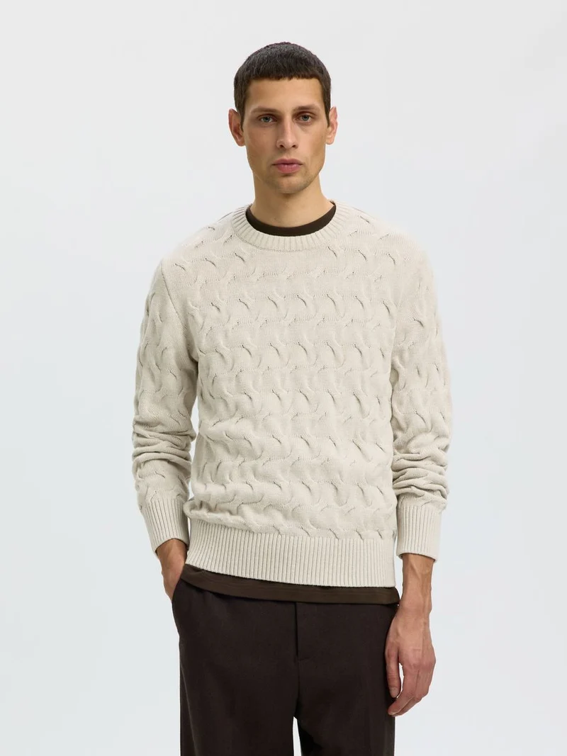 SLMCARLOS LS CABLE CREW NECK NOOS