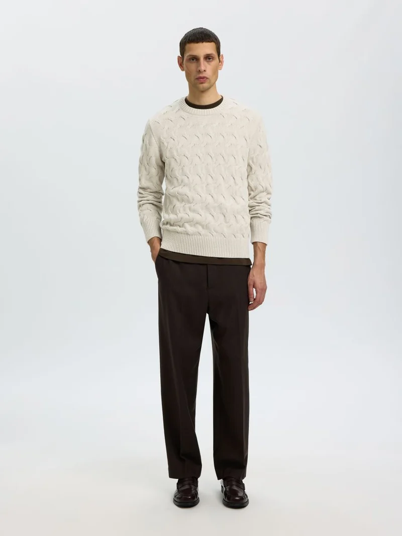 SLMCARLOS LS CABLE CREW NECK NOOS