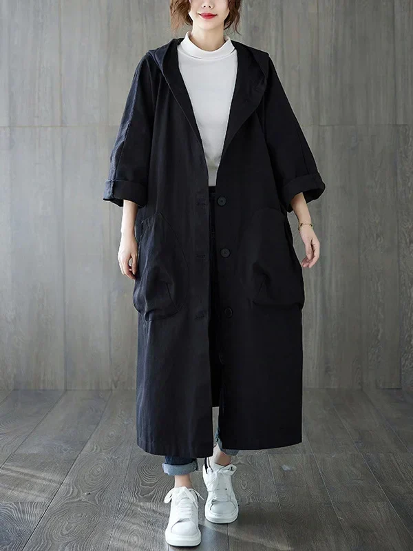 Pauline | Damen Klassischer Langer Wasserdichter Trenchcoat