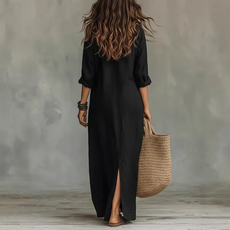 Katharina | Damen Leinen Abendkleid in Maxilänge