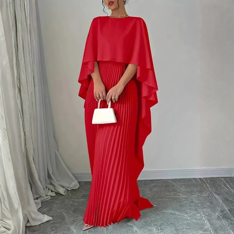 Ida | Damen Cape-Maxikleid für elegante Hochzeitsgäste