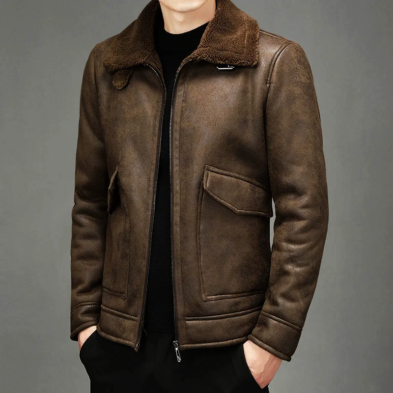 Elegante Herren Lederjacke im Vintage-Stil