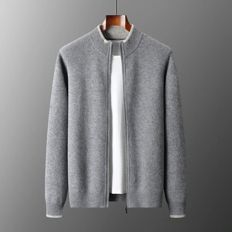 Herren Cashmere Zip Jacke Warm & Elegant