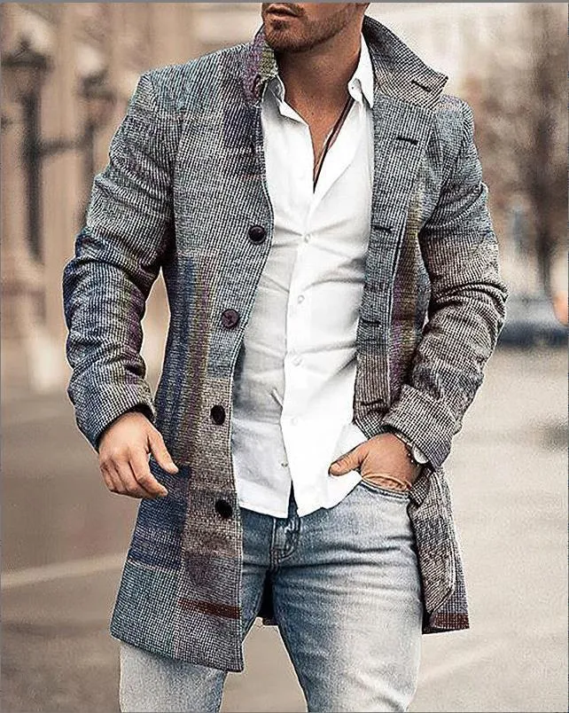 Warme Herren-Winterjacke mit Kragen