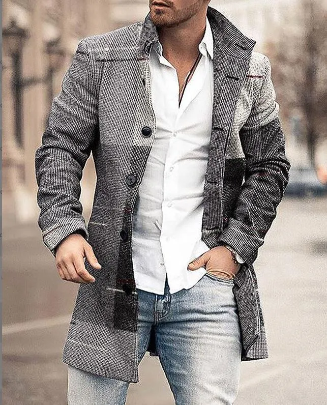 Warme Herren-Winterjacke mit Kragen