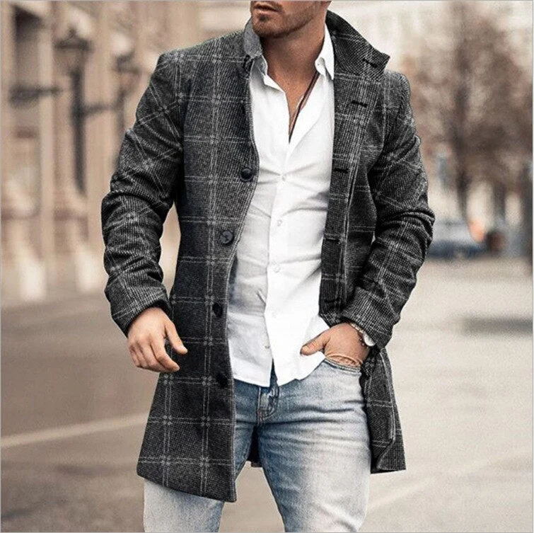 Warme Herren-Winterjacke mit Kragen