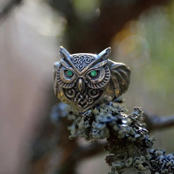Eule Smaragd Ring