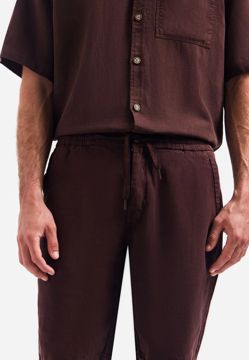 Short Chino With Linen, Garment Dyed