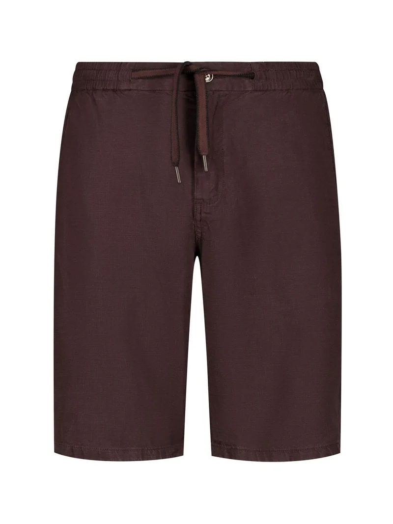 Short Chino With Linen, Garment Dyed