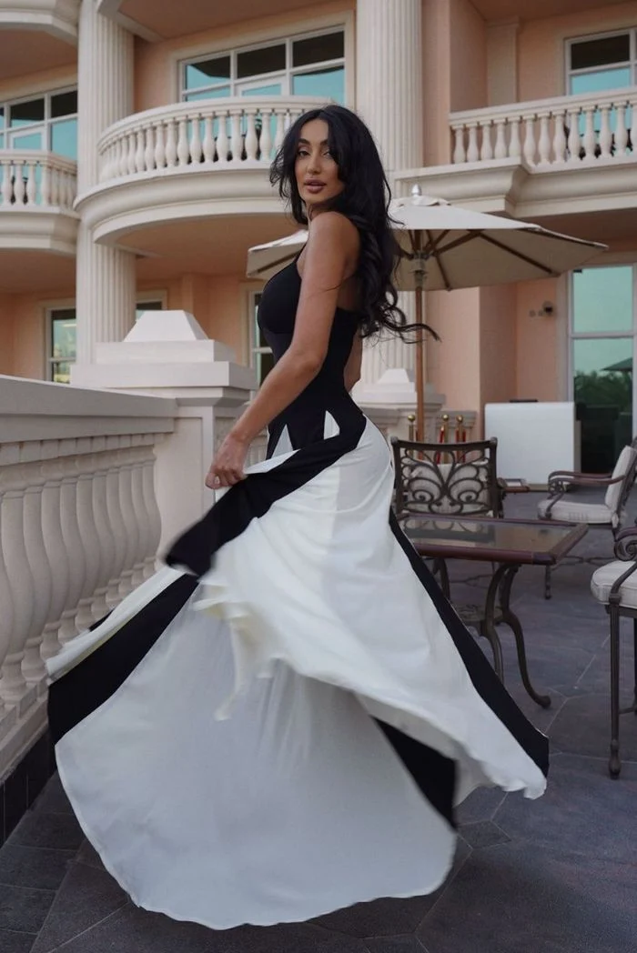 Patricia | Damen Elegant Spaghettiträger Hochzeitsgastkleid