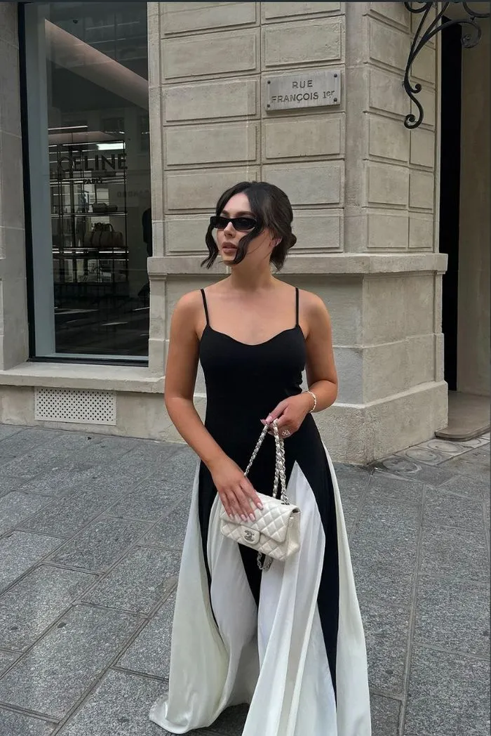 Patricia | Damen Elegant Spaghettiträger Hochzeitsgastkleid