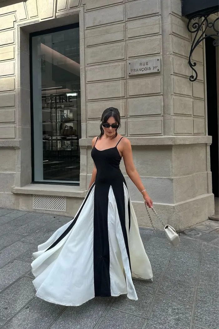 Patricia | Damen Elegant Spaghettiträger Hochzeitsgastkleid