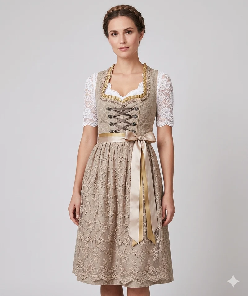 Jessica | Damen Traditionelles Schnürmieder Dirndl