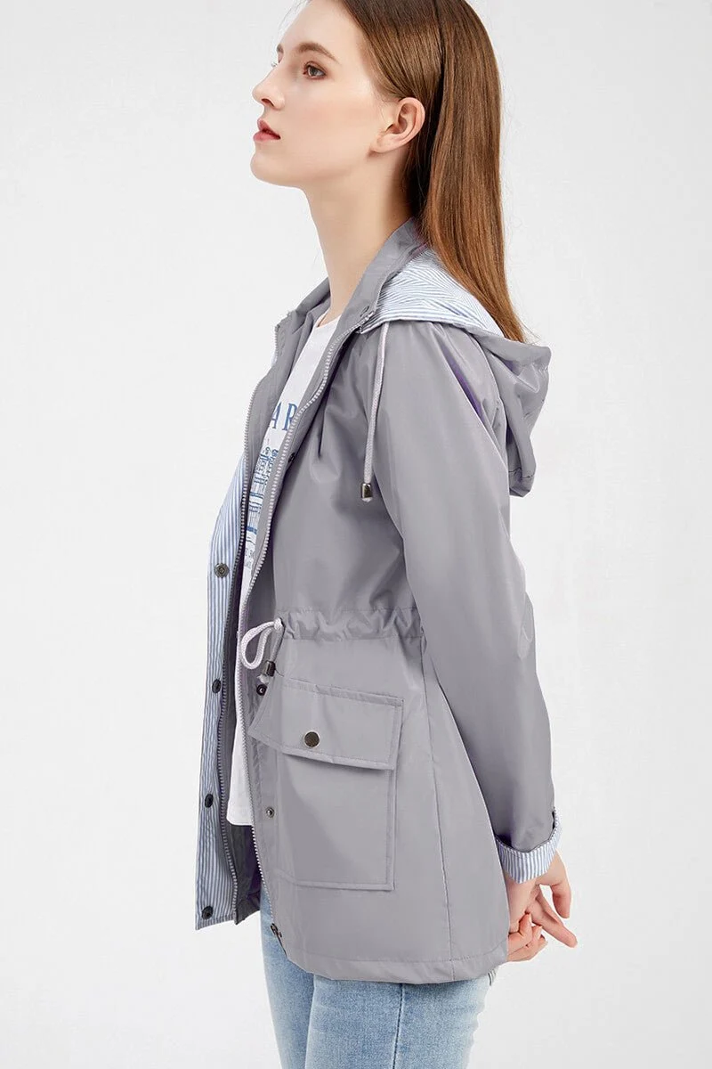 Anneliese | Damen Kapuze Kordelzug Regenjacke