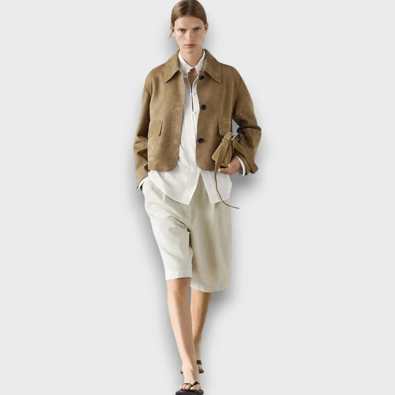 Naomi – Elegante Wildlederjacke mit klassischem Schnitt