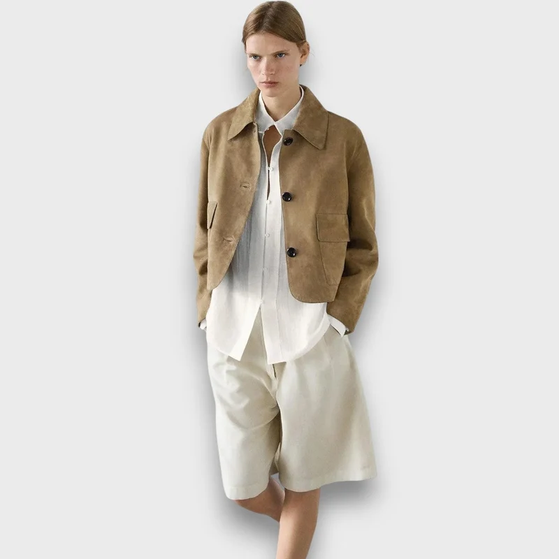 Naomi – Elegante Wildlederjacke mit klassischem Schnitt