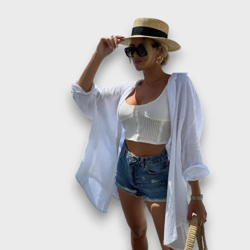 Elira – Oversize-Hemd mit Paillettenstickerei
