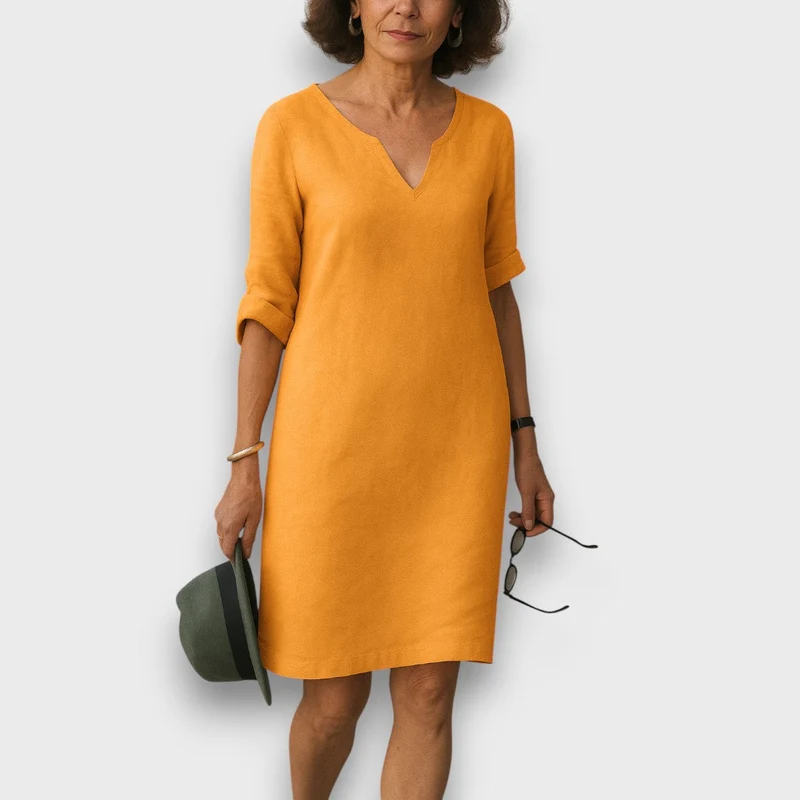 Lisette – Schlichtes Kleid mit V-Ausschnitt